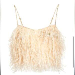 ✨ Loveshack Fancy Feather Shimmer Top ✨